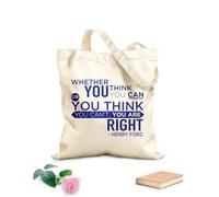 AILOONG Bolsos de lona de algodón para mujer Tanto si crees que puedes como si crees que no puedes, tienes razón. Tela de 340g/m² de grosor Plegable