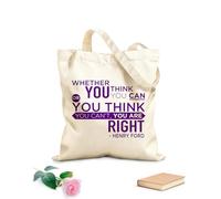 AILOONG Bolsos de lona de algodón para mujer Tanto si crees que puedes como si crees que no puedes, tienes razón. Tela de 340g/m² de grosor Plegable