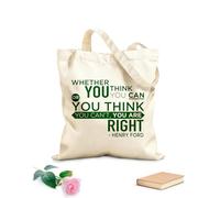 AILOONG Bolsos de lona de algodón para mujer Tanto si crees que puedes como si crees que no puedes, tienes razón. Tela de 340g/m² de grosor Plegable