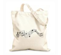 AILOONG Bolsos de lona de algodón para mujer Tela de 12 oz de grosor Conjunto de iconos de partituras, signo de solfeo, símbolo de orquesta Material agradable para la piel 31x36cm Mediano