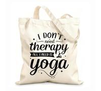 AILOONG Bolsos de lona de algodón para mujer Tela de 12 oz de grosor Tipografía de yoga con mentalidad positiva y diseño de yoga Material agradable para la piel 35x40cm Grande