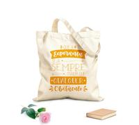 AILOONG Bolsos de lona de algodón para mujer Tela de 340g/m² de grosor Cita en portugués brasileño La esperanza siempre es más grande que cualquier obstáculo y nunca guarda una sonrisa amable.