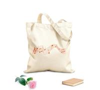 AILOONG Bolsos de lona de algodón para mujer Tela de 340g/m² de grosor Conjunto de iconos de partituras, signo de solfeo, símbolo de orquesta Material agradable para la piel