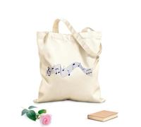 AILOONG Bolsos de lona de algodón para mujer Tela de 340g/m² de grosor Conjunto de iconos de partituras, signo de solfeo, símbolo de orquesta Material agradable para la piel