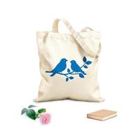 AILOONG Bolsos de lona de algodón para mujer Tela de 340g/m² de grosor silueta de dos pájaros uno frente al otro Material agradable para la piel