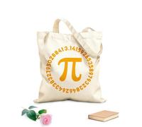 AILOONG Bolsos de lona de algodón para mujer Tela de 340g/m² de grosor Símbolo Pi y constante matemática de 3,14 dígitos. Matemáticas redondas. Feliz Día de Pi. Material agradable para la piel