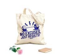 AILOONG Bolsos de lona de algodón para mujer Tela de 340g/m² de grosor Sin excusas, solo resultados, barra de gimnasio. Material agradable para la piel