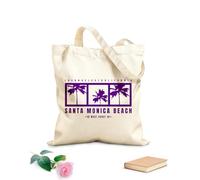 AILOONG Bolsos de lona de algodón para mujer Tipografía perfecta de la playa de Santa Mónica Tela de 340g/m² de grosor Material agradable para la piel