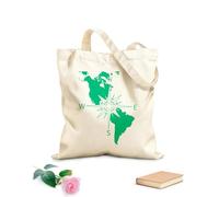 AILOONG Brújula de navegación Mapa del continente americano Bolsa de compras de lona de algodón Tela de 340g/m² de grosor Se usa como bolsa de regalo