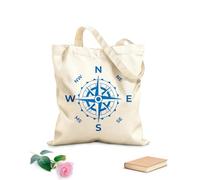 AILOONG Brújula redonda clásica Bolsa de tela con asa plana Tela de 340g/m² de grosor Sustituye a la mochila escolar