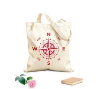 AILOONG Brújula redonda clásica Bolsa de tela con asa plana Tela de 340g/m² de grosor Sustituye a la mochila escolar