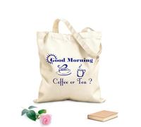 AILOONG Buenos días, café o té para la cafetería de la cocina. Bolsa de lona para vino Tela de 340g/m² de grosor Combina con la ropa