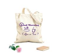 AILOONG Buenos días, café o té para la cafetería de la cocina. Bolsa de lona para vino Tela de 340g/m² de grosor Combina con la ropa