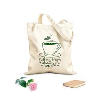 AILOONG café alto siempre se puede usar café Bolsa de tela con asa plana Tela de 340g/m² de grosor Sustituye a la mochila escolar