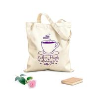 AILOONG café alto siempre se puede usar café Bolsa de tela con asa plana Tela de 340g/m² de grosor Sustituye a la mochila escolar