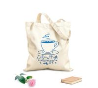 AILOONG café alto siempre se puede usar café Bolsa de tela con asa plana Tela de 340g/m² de grosor Sustituye a la mochila escolar