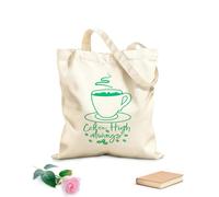 AILOONG café alto siempre se puede usar café Bolsa de tela con asa plana Tela de 340g/m² de grosor Sustituye a la mochila escolar