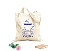 AILOONG café alto siempre se puede usar café Bolsa de tela con asa plana Tela de 340g/m² de grosor Sustituye a la mochila escolar