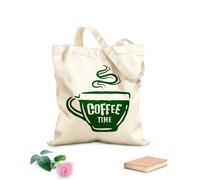 AILOONG Café dibujado a mano con cita sobre el café. Bolsa de lona con fondo reforzado Tela de 340g/m² de grosor Se usa como bolsa de regalo