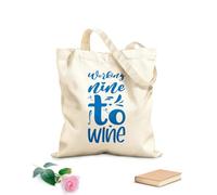 AILOONG Carta con cita de Working Nine To Wine Bolsos de hombro de lona de algodón Tela de 340g/m² de grosor Se usa como bolsa de herramientas