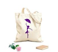 AILOONG Chica bailando con paraguas lluvia romántica Bolsa de lona sin blanquear Tela de 340g/m² de grosor Se usa como bolsa de herramientas