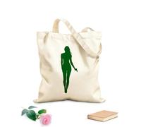 AILOONG Chica Bond, agente secreto, espía, mujer con pistola Bolsa de compras de lona de algodón Tela de 340g/m² de grosor Se usa como bolsa de regalo