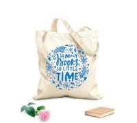 AILOONG Cita de la biblioteca Tantos libros tan poco tiempo Ratón de biblioteca Bolsa de lona Tela de 340g/m² de grosor Sustituye a la mochila escolar