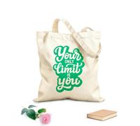 AILOONG Cita de motivación: Tu límite es solo tú. Bolsa de lona sin blanquear Tela de 340g/m² de grosor Se usa como bolsa de herramientas