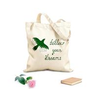 AILOONG Cita de pájaro Vuelo Sigue tus sueños Estrellas Bolsa de lona sin blanquear Tela de 340g/m² de grosor Se usa como bolsa de herramientas