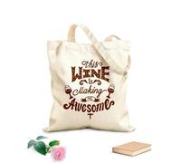 AILOONG Cita de vino: esto me hace increíble. Bolsa de lona con fondo reforzado Tela de 340g/m² de grosor Se usa como bolsa de regalo