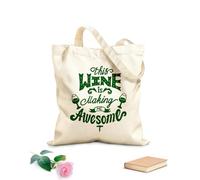 AILOONG Cita de vino: esto me hace increíble. Bolsa de lona con fondo reforzado Tela de 340g/m² de grosor Se usa como bolsa de regalo