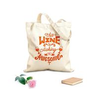 AILOONG Cita de vino: esto me hace increíble. Bolsa de lona con fondo reforzado Tela de 340g/m² de grosor Se usa como bolsa de regalo