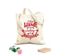 AILOONG Cita de vino: esto me hace increíble. Bolsa de lona con fondo reforzado Tela de 340g/m² de grosor Se usa como bolsa de regalo