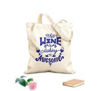 AILOONG Cita de vino: esto me hace increíble. Bolsa de lona con fondo reforzado Tela de 340g/m² de grosor Se usa como bolsa de regalo