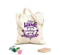 AILOONG Cita de vino: esto me hace increíble. Bolsa de lona con fondo reforzado Tela de 340g/m² de grosor Se usa como bolsa de regalo