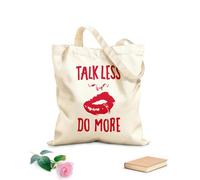 AILOONG Cita Hablar menos Hacer más atractivo Chica Labios Piercing Bolsa de lona sin blanquear Tela de 340g/m² de grosor Se usa como bolsa de herramientas