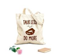 AILOONG Cita Hablar menos Hacer más atractivo Chica Labios Piercing Bolsa de lona sin blanquear Tela de 340g/m² de grosor Se usa como bolsa de herramientas
