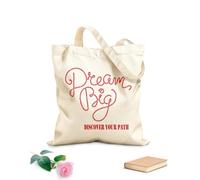 AILOONG Cita inspiradora de motivación: Sueña en grande Bolsa de lona sin blanquear Tela de 340g/m² de grosor Se usa como bolsa de herramientas