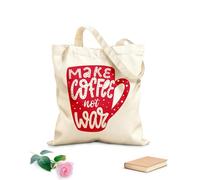 AILOONG Cita inspiradora: Haz café, no la guerra. Bolsas de lona con estampados personalizables Tela de 340g/m² de grosor Combina con la ropa