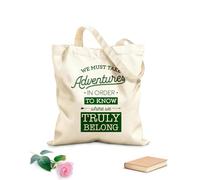 AILOONG Cita inspiradora La aventura te espera Bolsa de lona sin blanquear Tela de 340g/m² de grosor Se usa como bolsa de herramientas