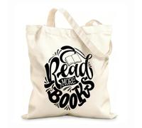 AILOONG Cita motivacional: lindo libro dibujado a mano para leer Bolsa de lona Tela de 12 oz de grosor Sustituye a la mochila escolar 25x30cm Pequeño