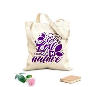 AILOONG Cita sobre perderse en la naturaleza Bolsa de lona con fondo reforzado Tela de 340g/m² de grosor Se usa como bolsa de regalo