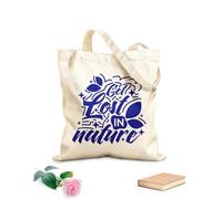 AILOONG Cita sobre perderse en la naturaleza Bolsa de lona con fondo reforzado Tela de 340g/m² de grosor Se usa como bolsa de regalo