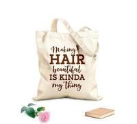 AILOONG Citas de caligrafía para salones de belleza. El cabello habla. Bolsas reutilizables para la compra Tela de 340g/m² de grosor Plegable