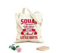 AILOONG Citas de gimnasio Sentadillas Porque Nadie Rapea Sobre Bolsos de hombro de lona de algodón Tela de 340g/m² de grosor Se usa como bolsa de herramientas