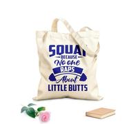 AILOONG Citas de gimnasio Sentadillas Porque Nadie Rapea Sobre Bolsos de hombro de lona de algodón Tela de 340g/m² de grosor Se usa como bolsa de herramientas