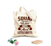 AILOONG Citas de gimnasio Sentadillas Porque Nadie Rapea Sobre Bolsos de hombro de lona de algodón Tela de 340g/m² de grosor Se usa como bolsa de herramientas