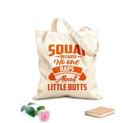 AILOONG Citas de gimnasio Sentadillas Porque Nadie Rapea Sobre Bolsos de hombro de lona de algodón Tela de 340g/m² de grosor Se usa como bolsa de herramientas