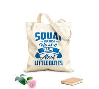 AILOONG Citas de gimnasio Sentadillas Porque Nadie Rapea Sobre Bolsos de hombro de lona de algodón Tela de 340g/m² de grosor Se usa como bolsa de herramientas