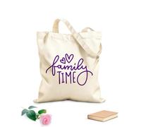 AILOONG Citas inspiradoras familiares dibujadas a mano, tipografía acogedora de otoño Bolsa de lona con fondo reforzado Tela de 340g/m² de grosor Se usa como bolsa de regalo